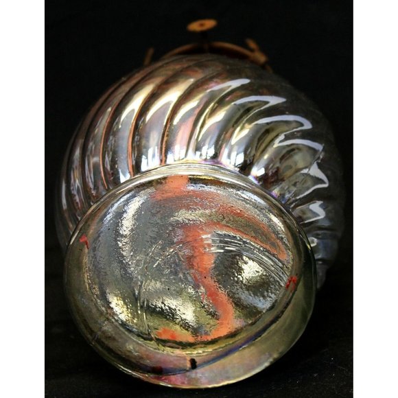 VTG Hurricane Lantern Clear Twist Round Sphere Oil Lamp - Picture 8 of 9